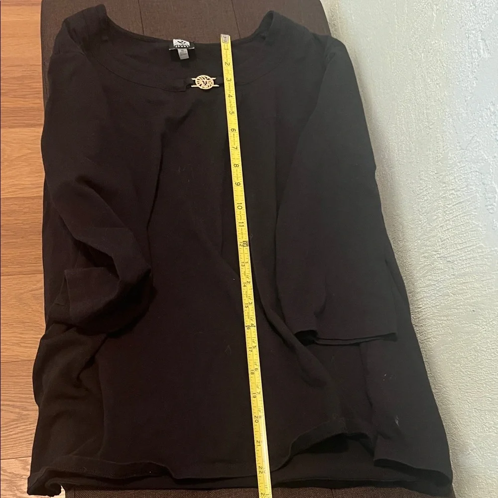 Anne Klein Black Long Sleeve Top - Picture 3 of 8